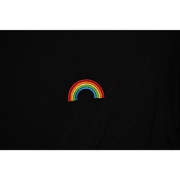 HOT TOPIC NEW $27 Rainbow Buttons Tie Front Woven Button Down Shirt Medium - Picture 3 of 4